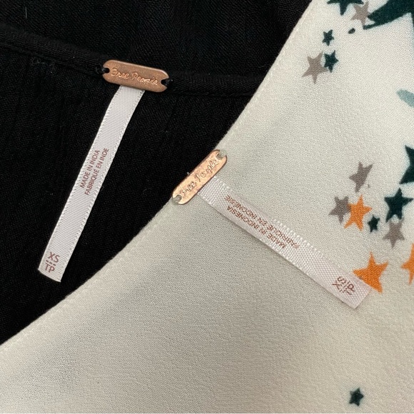 F.P. Te Amo Babydoll Mini Dress/Tunic + Back To Basics Floral Ivory Top Sz XS - Picture 8 of 11